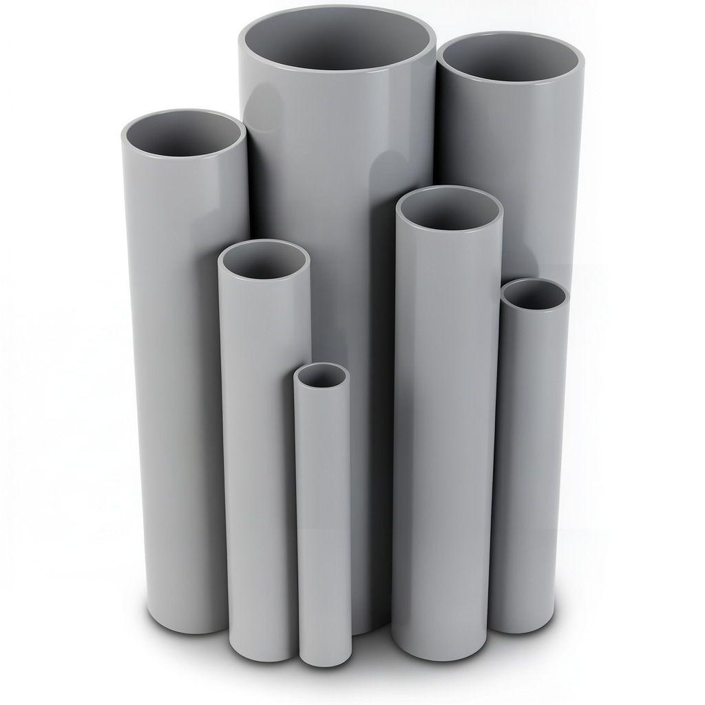 مواسير UPVC جدول 40 مقاس 4 إنش سمك 6.02 مم لون رمادي