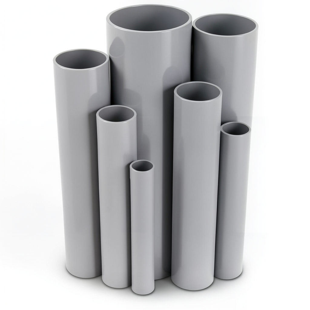 مواسير UPVC جدول 40 مقاس 5 إنش سمك 6.22 مم لون رمادي