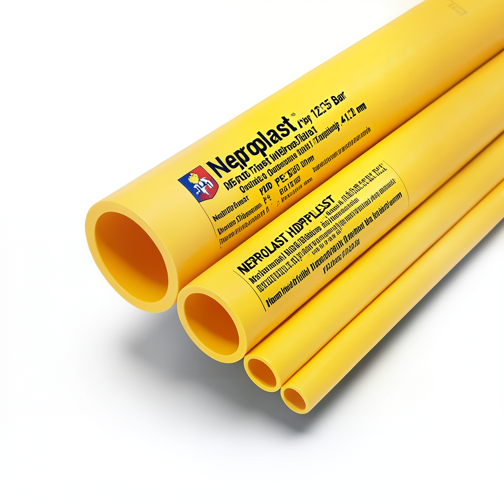 أنابيب HDPE نيبروبلاست PE 100 ضغط 12.5 بار قطر خارجي 560 مم سمك 41.2 مم لون أصفر | نيبروبلاست