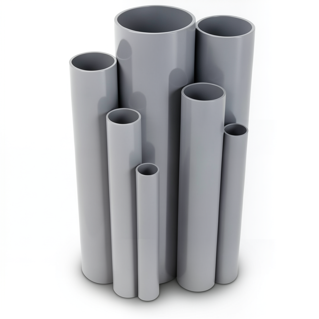 UPVC Pipes Schedule 40 Size 6 Inch Thickness 7.11 mm Gray