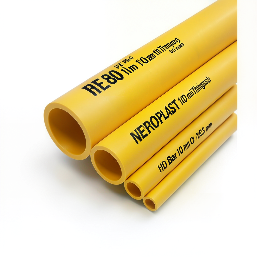 مواسير HDPE PE 80 ضغط 10 بار قطر خارجي 140 مم سمك 10.3 مم لون أصفر | نيبروبلاست