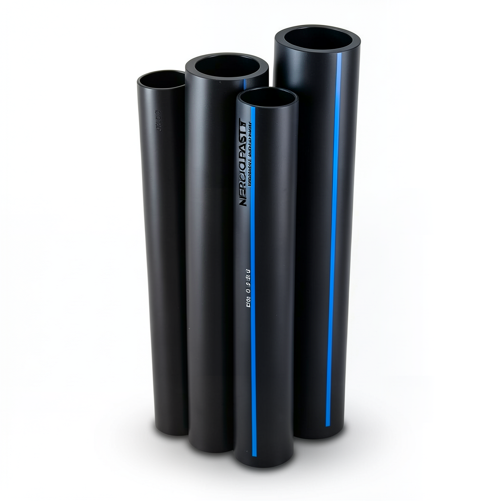 HDPE Pipes PE 80 Pressure 6 Bar Outside Diameter 280 mm Thickness 12.8 mm Black | NEPROPLAST