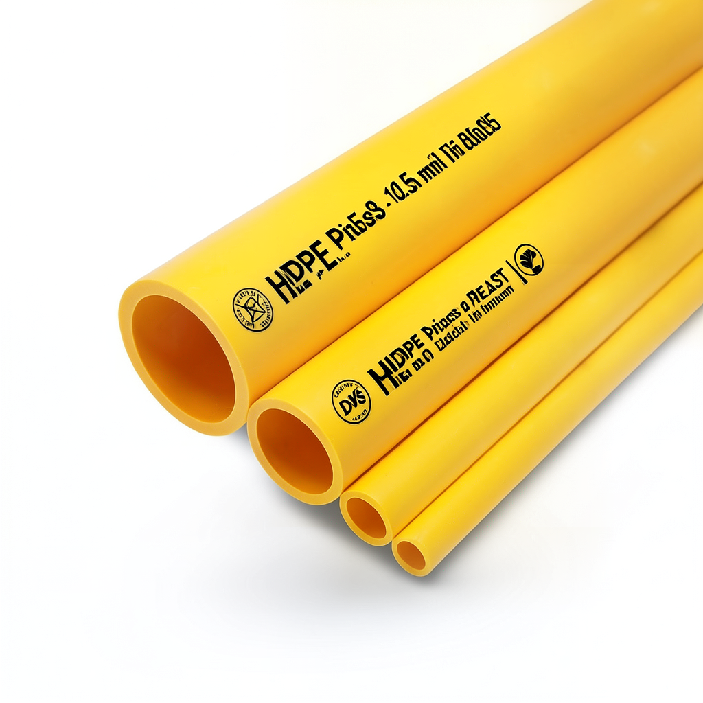 HDPE Pipes PE 80 10 Bar 225 mm Diameter 16.6 mm Thickness Yellow | NEPROPLAST