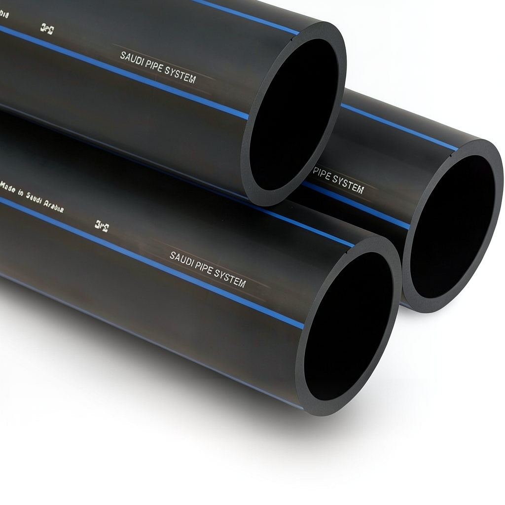 مواسير HDPE من انظمة الأنابيب PE 100 ضغط 10 بار قطر خارجي 50 مم سمك 3 مم لون اسود | مصنع أنظمة الانابيب السعودي (SPS)