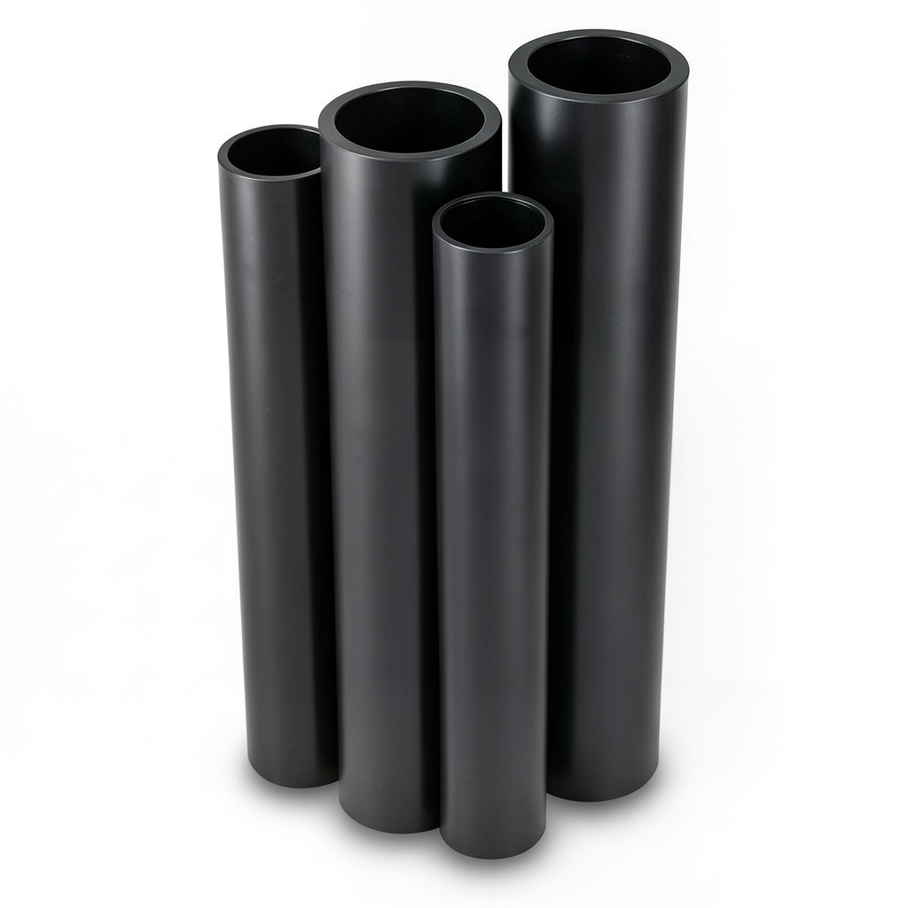 HDPE Pipes PE 80 Pressure 6 Bar Outside Diameter 140 mm Thickness 6.4 mm Black