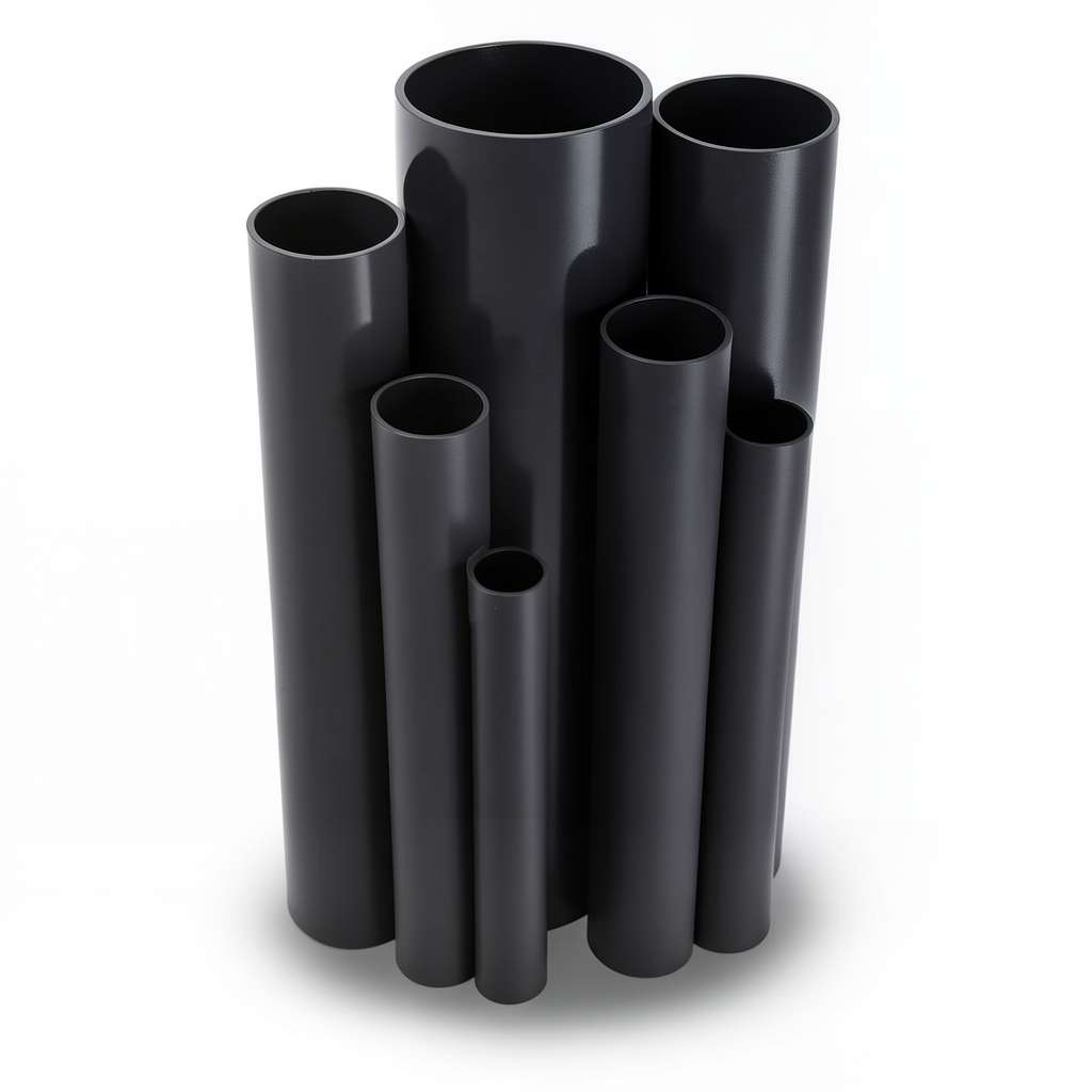 مواسير UPVC ضغط 15 بار قطر خارجي 75.3 مم سمك 5.5 مم لون اسود