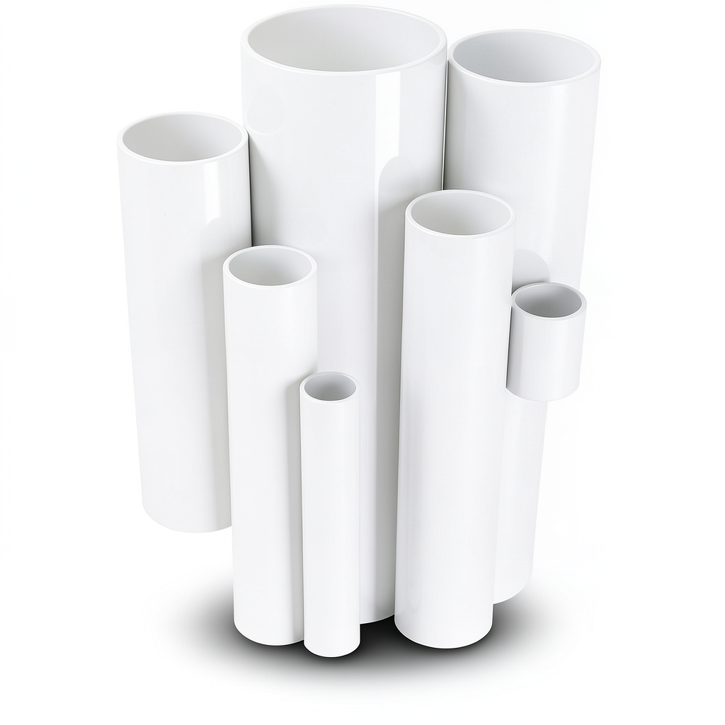 UPVC Pipes 15 Bar Nominal Pressure 89.1 mm Diameter 6.6 mm Thickness White