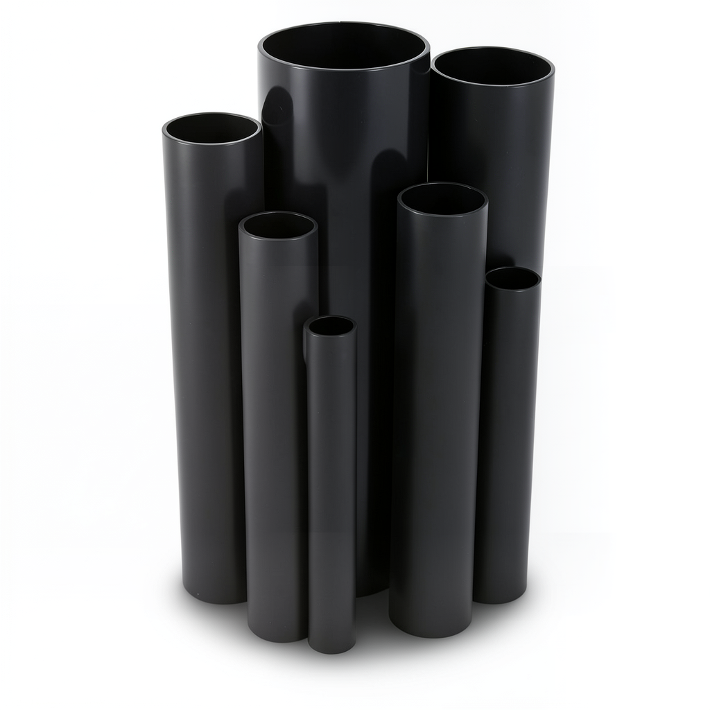 مواسير UPVC ضغط 15 بار قطر خارجي 89.1 مم سمك 6.6 مم لون اسود