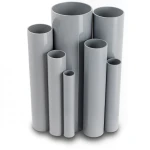 UPVC Pipes Pressure 9 Bar Outside Diameter 114.1 mm Thickness 4.5 mm Gray