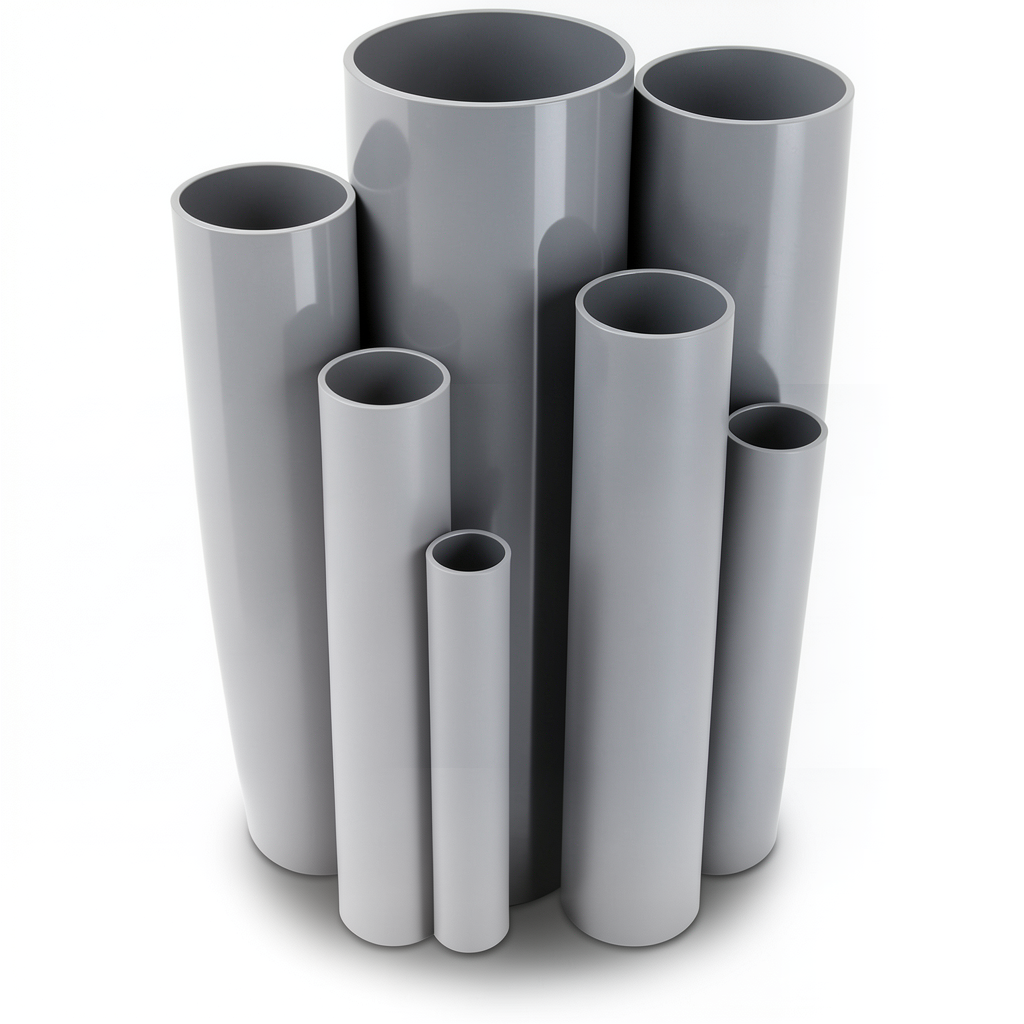 UPVC Pipes Nominal Pressure 12 Bar Outside Diameter 114.1 mm Thickness 6 mm Gray