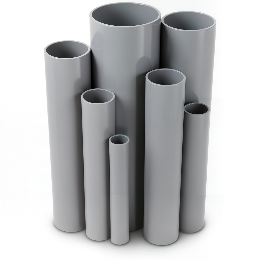 UPVC Pipes 12 Bar Pressure 114.5 mm OD 6.9 mm Thickness Gray