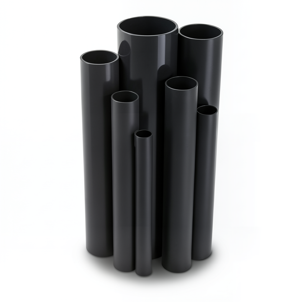 مواسير UPVC ضغط 15 بار قطر خارجي 75.3 مم سمك 5.5 مم لون اسود
