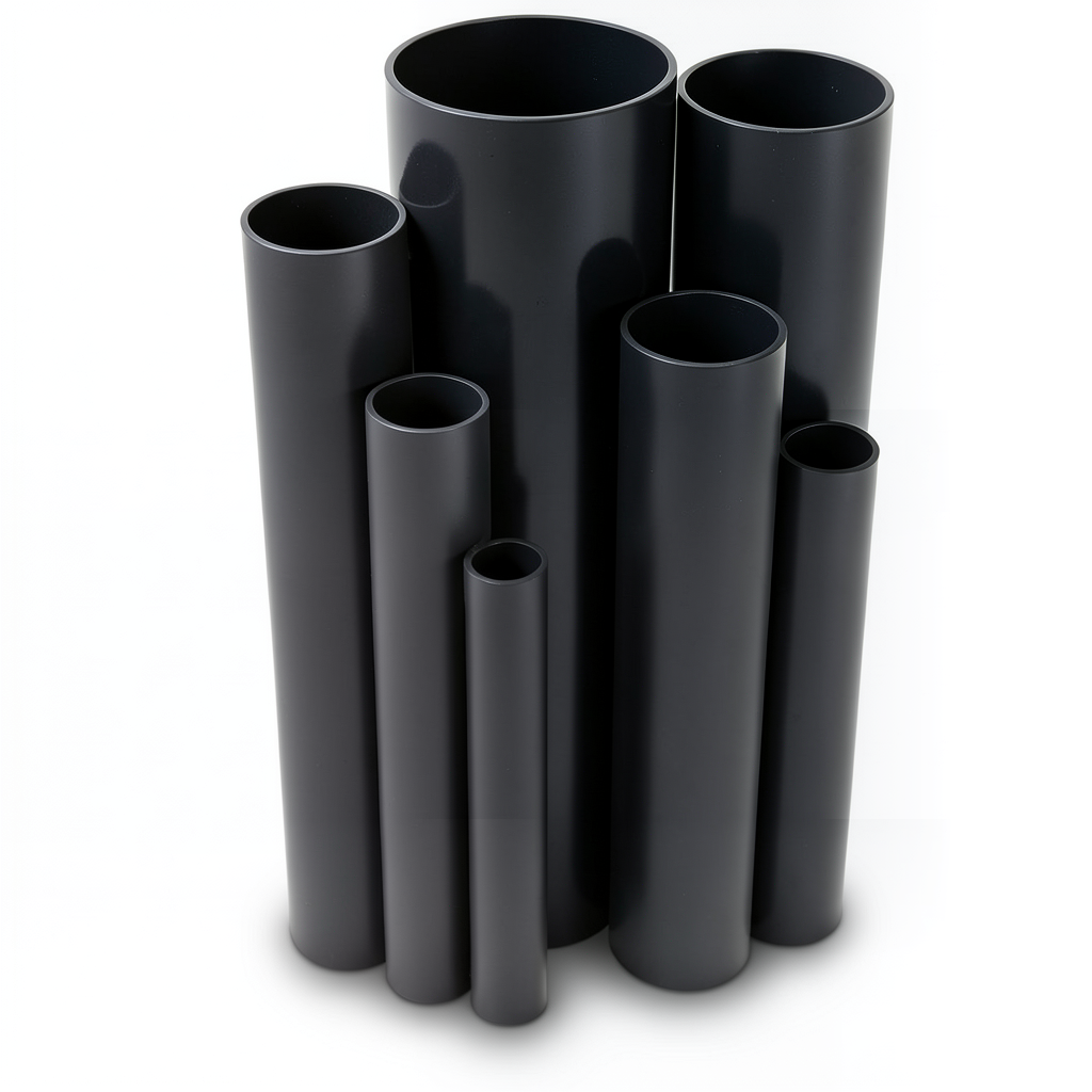 مواسير UPVC ضغط 15 بار قطر خارجي 89.1 مم سمك 6.6 مم لون اسود