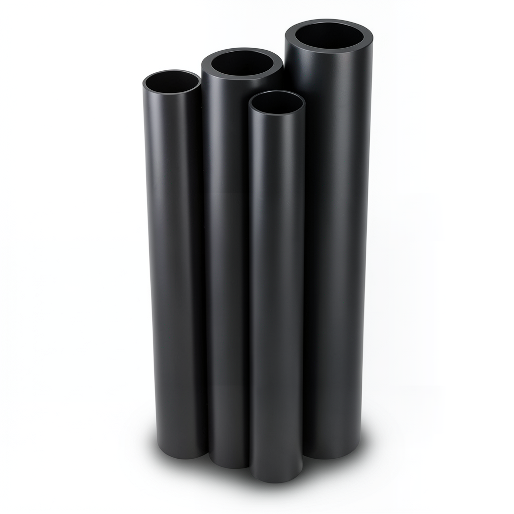 مواسير HDPE PE 80 ضغط 6 بار قطر خارجي 280 مم سمك 12.8 مم لون أسود