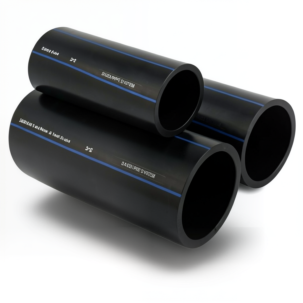SPS HDPE Pipes PE 100 Pressure 10 Bar Outside Diameter 63 mm Thickness 3.8 mm Black | Saudi Pipes Systems (SPS)