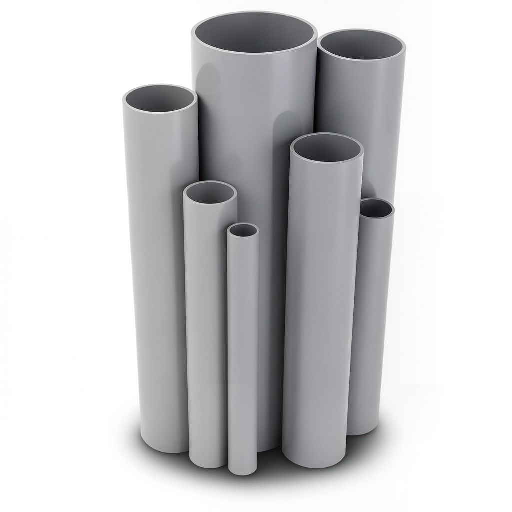 UPVC Pipes Nominal Pressure 12 Bar Outside Diameter 114.1 mm Thickness 6 mm Gray