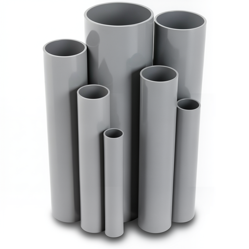 UPVC Pipes 12 Bar Pressure 114.5 mm OD 6.9 mm Thickness Gray