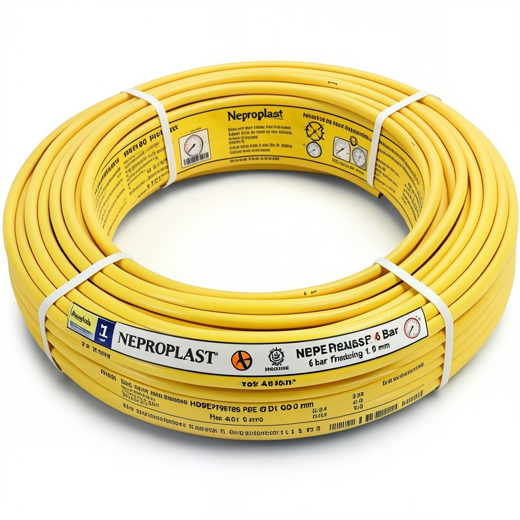 Neproplast HDPE Pipes PE 80 Pressure 6 Bar OD 40 mm Thickness 1.9 mm Yellow | NEPROPLAST