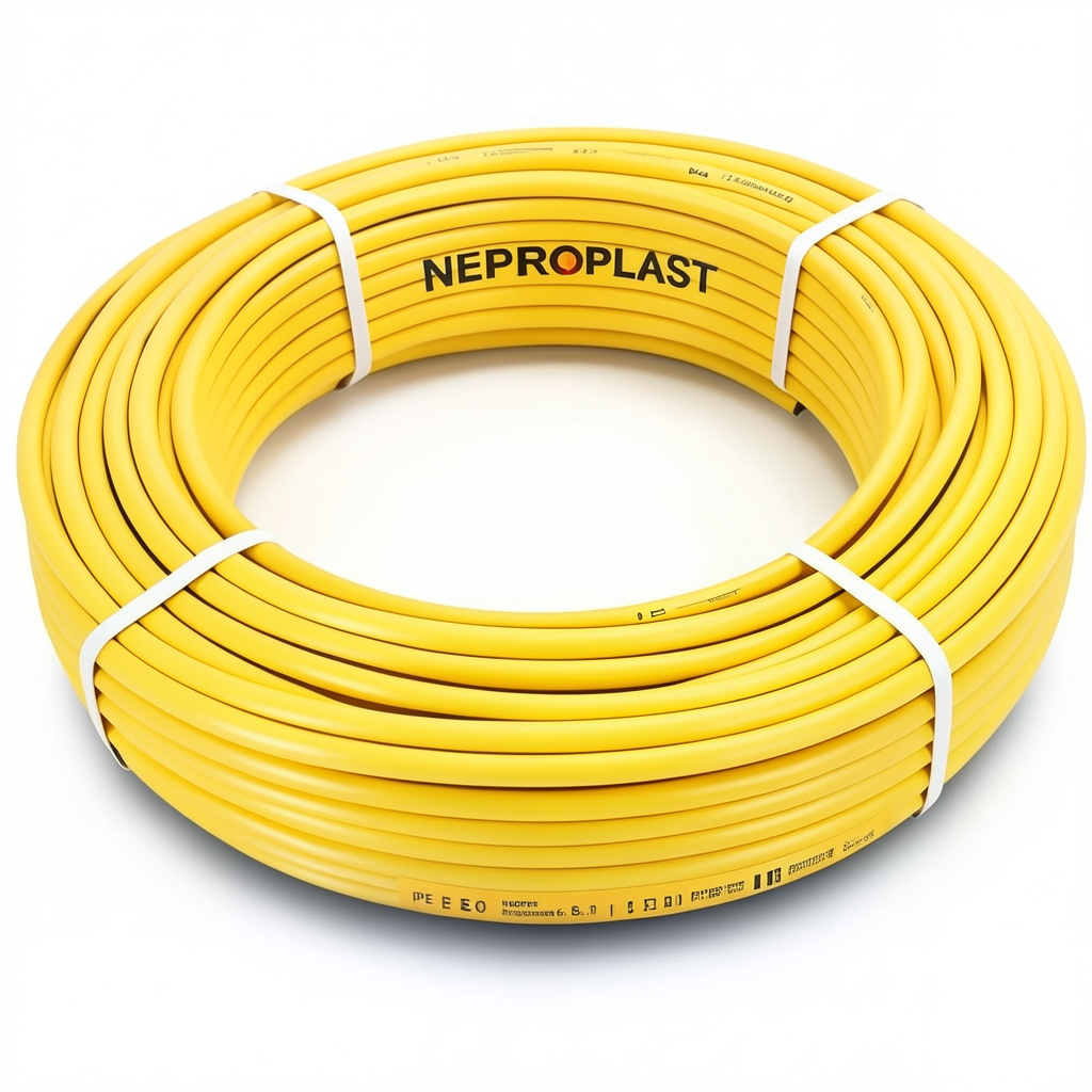 أنابيب HDPE PE 80 ضغط 6 بار قطر 50 مم سمك 2.3 مم لون أصفر | نيبروبلاست