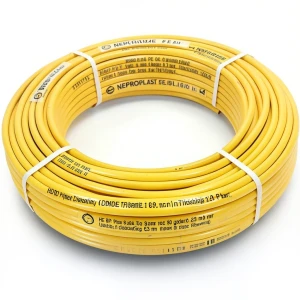 أنابيب HDPE PE 80 ضغط 6 بار قطر خارجي 63 مم سمك 2.9 مم لون أصفر | نيبروبلاست