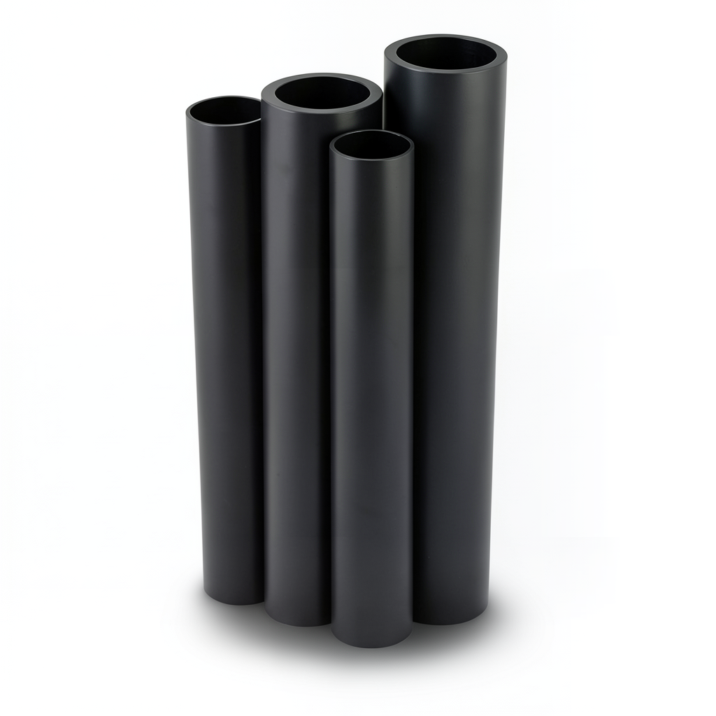 مواسير HDPE PE 80 ضغط 6 بار قطر 1200 مم سمك 54.6 مم لون أسود