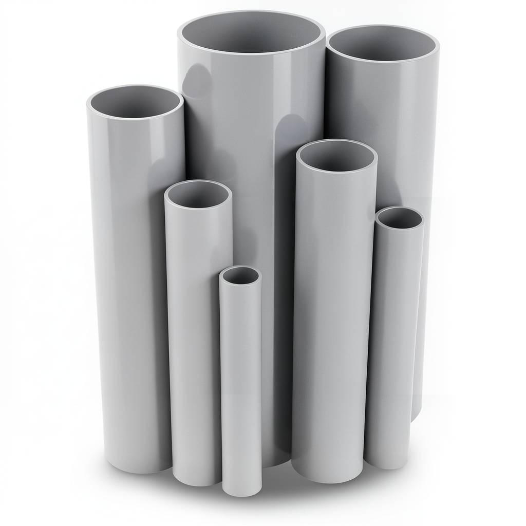 مواسير UPVC جدول 80 مقاس ¼ 1 إنش سمك 4.85 مم لون رمادي
