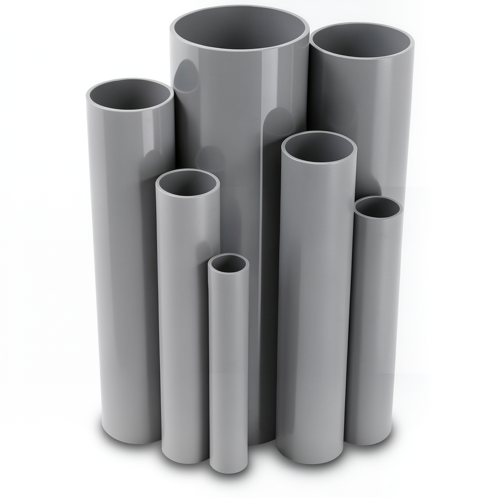 UPVC Pipes Pressure 15 Bar Outside Diameter 88.7 mm Thickness 5.7 mm Gray