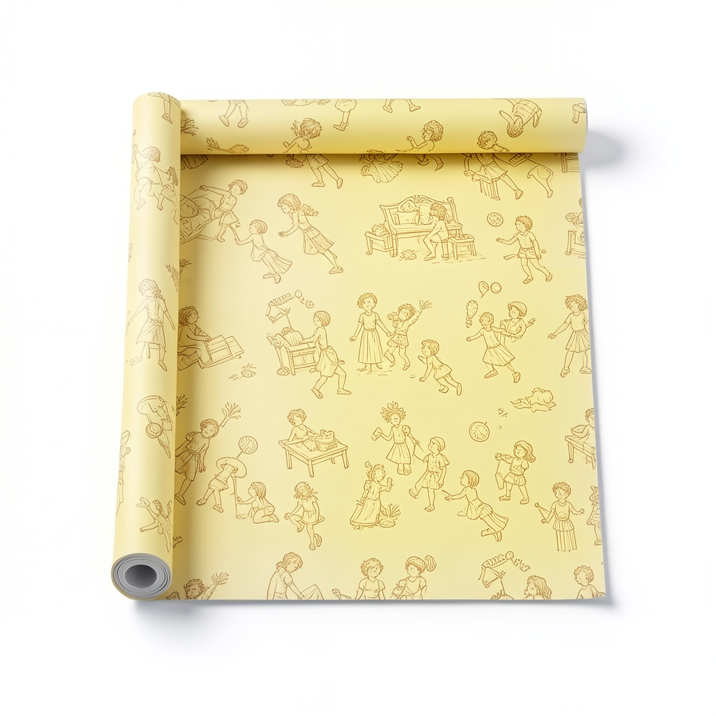 Youth and Children Wallpaper 10m x 0.53m Yellow, Model 489514