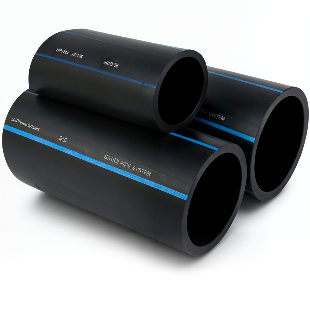 أنابيب HDPE السعودى PE 100 ضغط 10 بار قطر خارجي 63 مم سمك 3.8 مم لون اسود | مصنع أنظمة الانابيب السعودي (SPS)