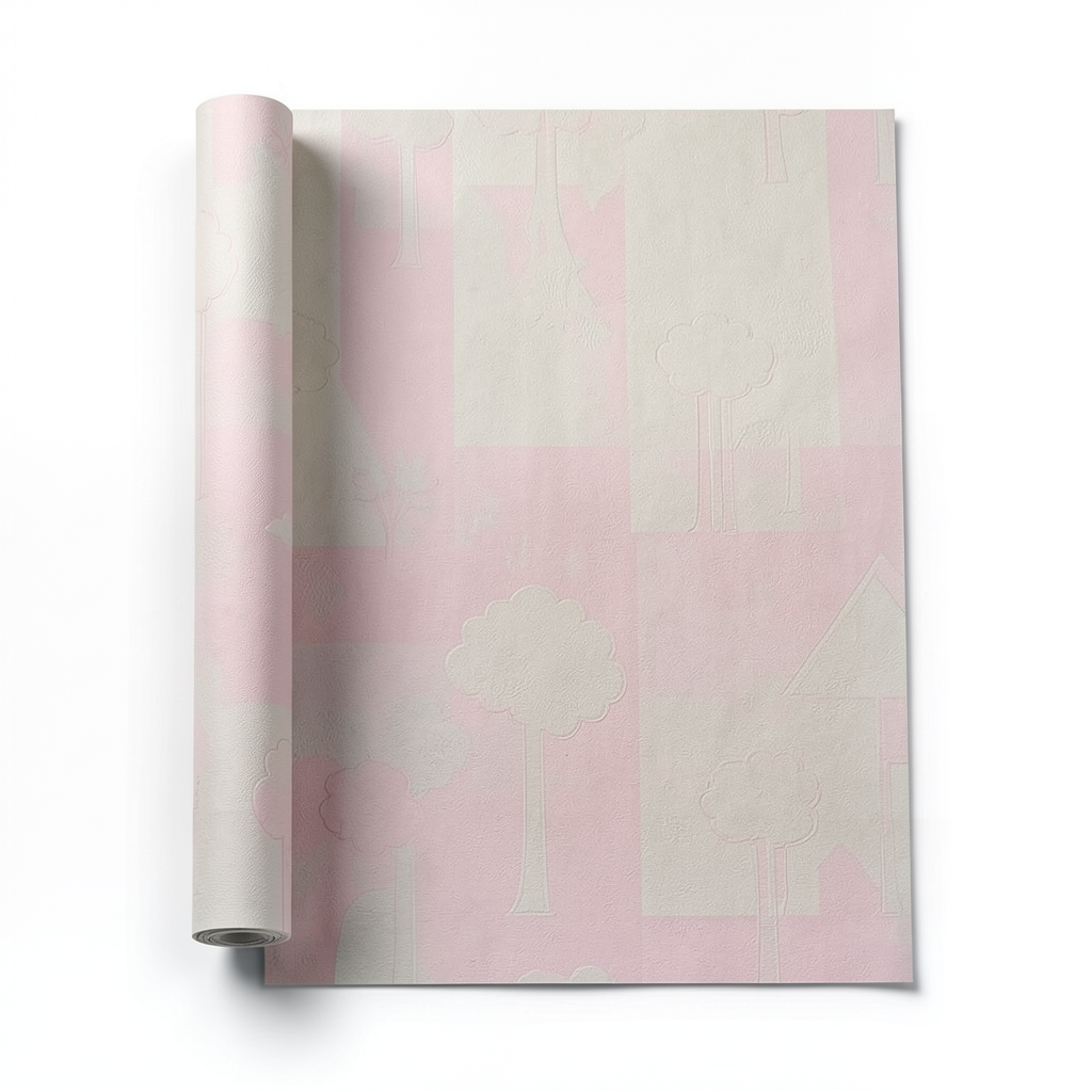 German Wall Covering Youth and Children 10m x 0.53m Beige Pink