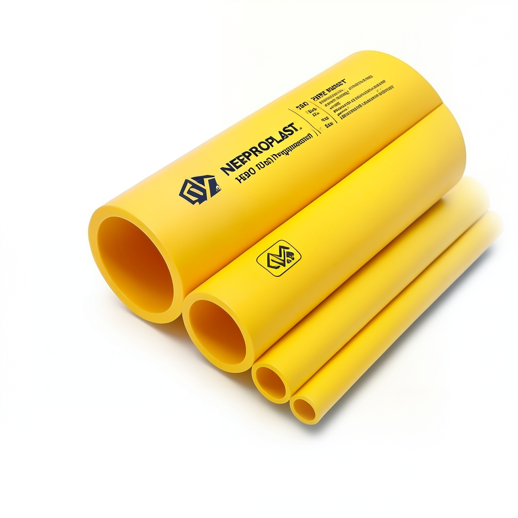 HDPE Pipes PE 80 Pressure 10 Bar 280 mm Diameter 20.6 mm Thickness Yellow | NEPROPLAST