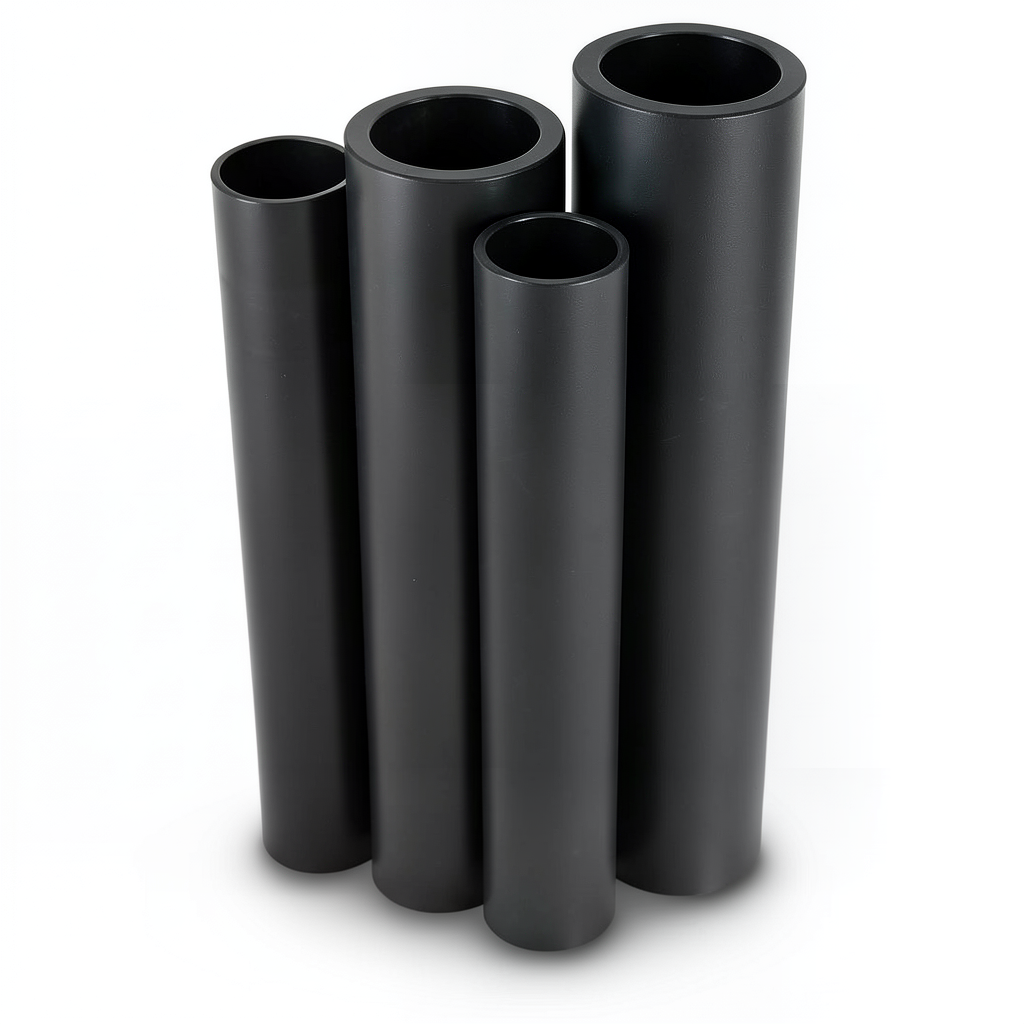 مواسير HDPE PE 80 ضغط 6 بار قطر خارجي 900 مم سمك 41 مم لون أسود