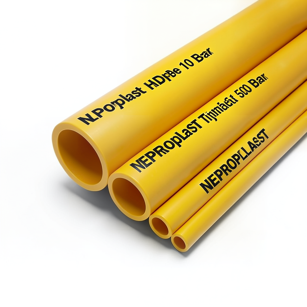 Neproplast HDPE Pipes PE 80 Pressure 10 Bar Diameter 500 mm Thickness 36.8 mm Yellow | NEPROPLAST