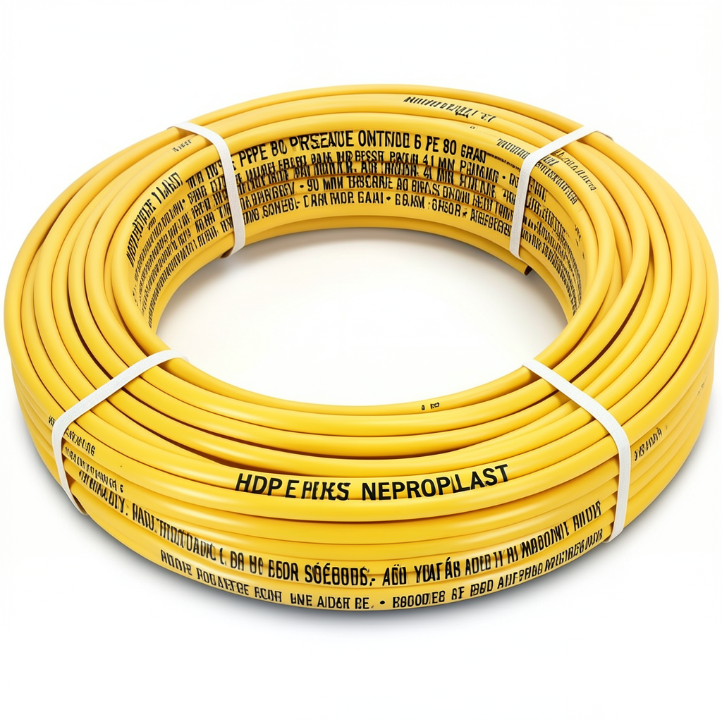 HDPE Pipes PE 80 Pressure 6 Bar Outside Diameter 90 mm Thickness 4.1 mm Yellow | NEPROPLAST