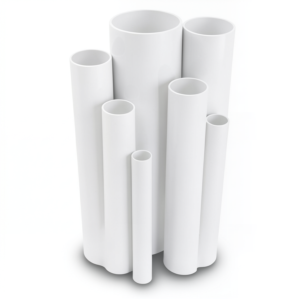 مواسير UPVC ضغط اسمي 6 بار قطر خارجي 110 مم سمك 3.2 مم لون أبيض