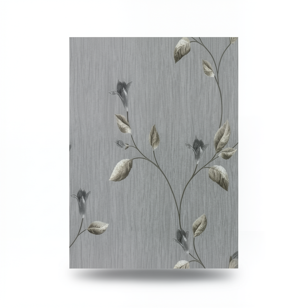 Italian Wall Covering Gray Color, Length 10 m, Width 0.53 m, Model 6249