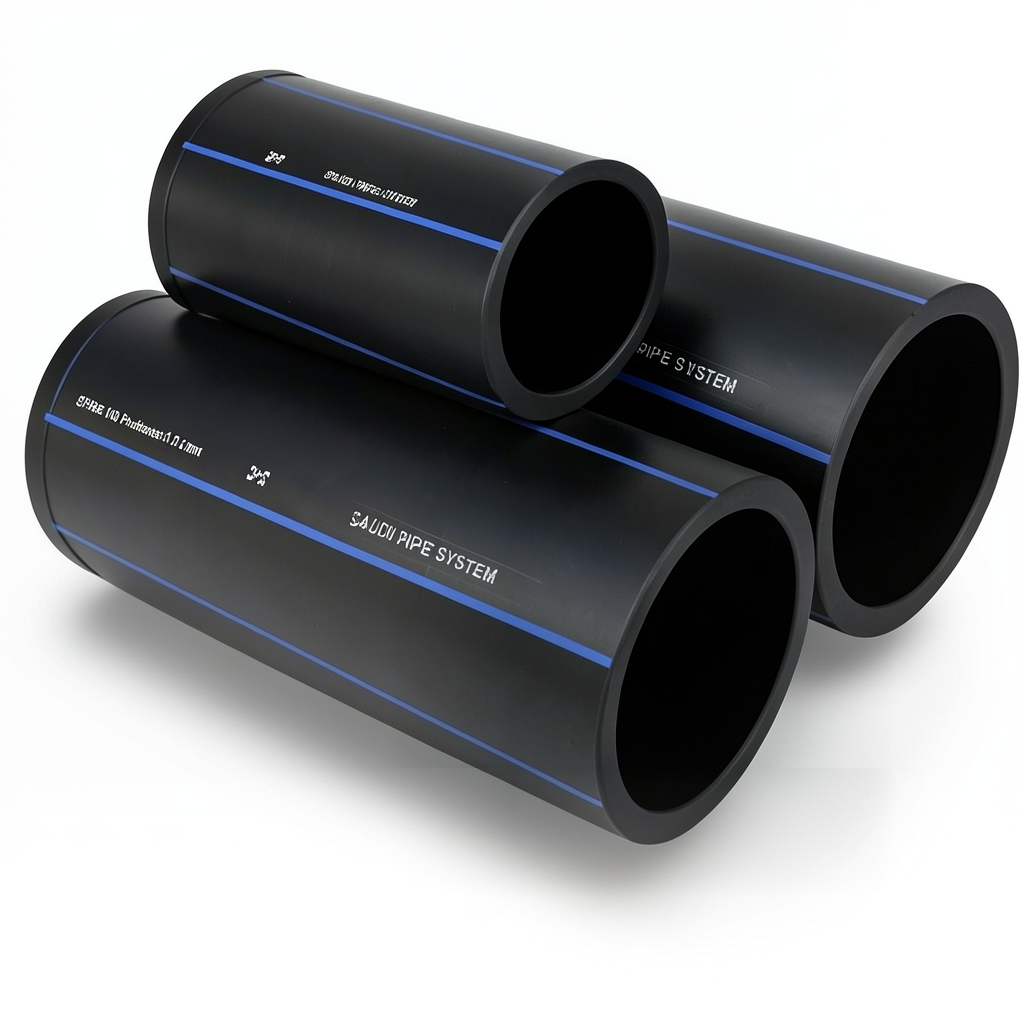 SPS HDPE Pipes PE 100 Pressure 10 Bar Outside Diameter 75 mm Thickness 4.5 mm Black | Saudi Pipes Systems (SPS)