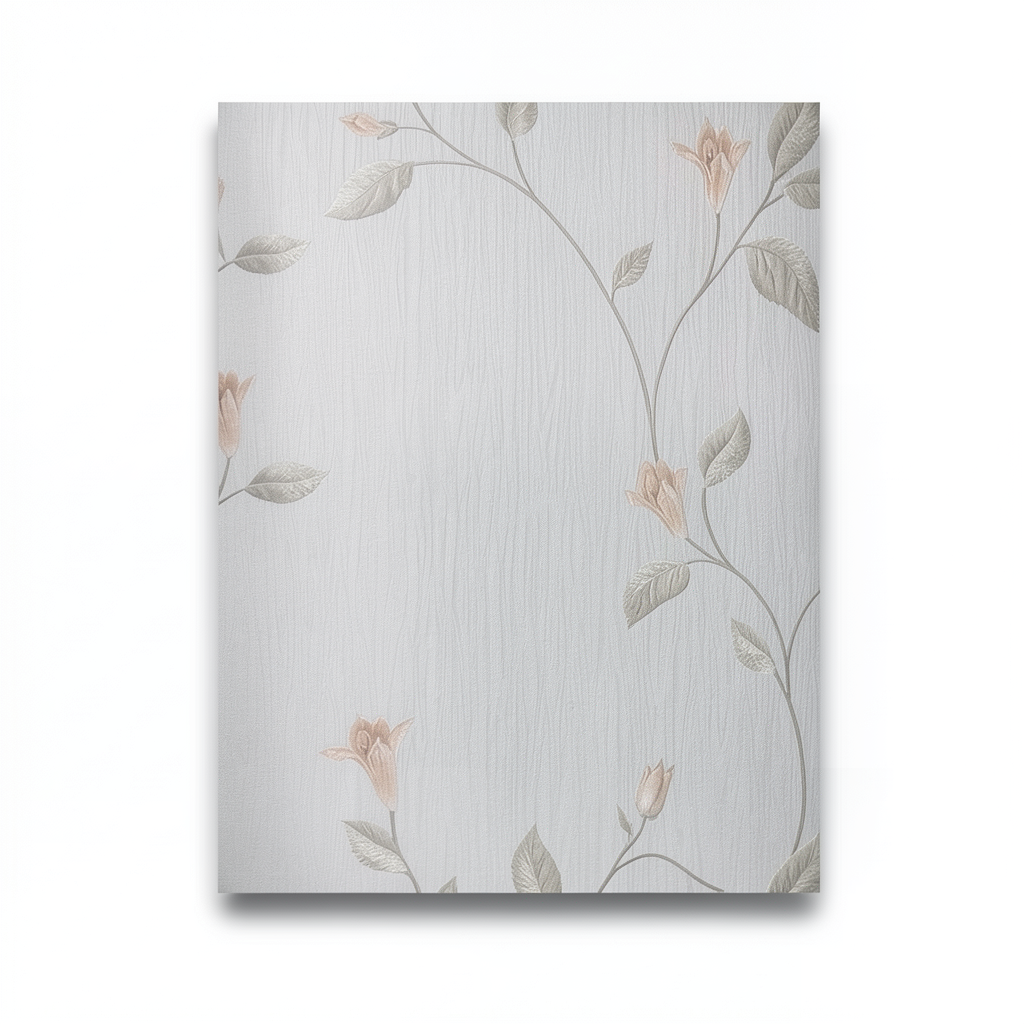 Italian Wallpaper 10m x 0.53m Pale Grey, Model 6255