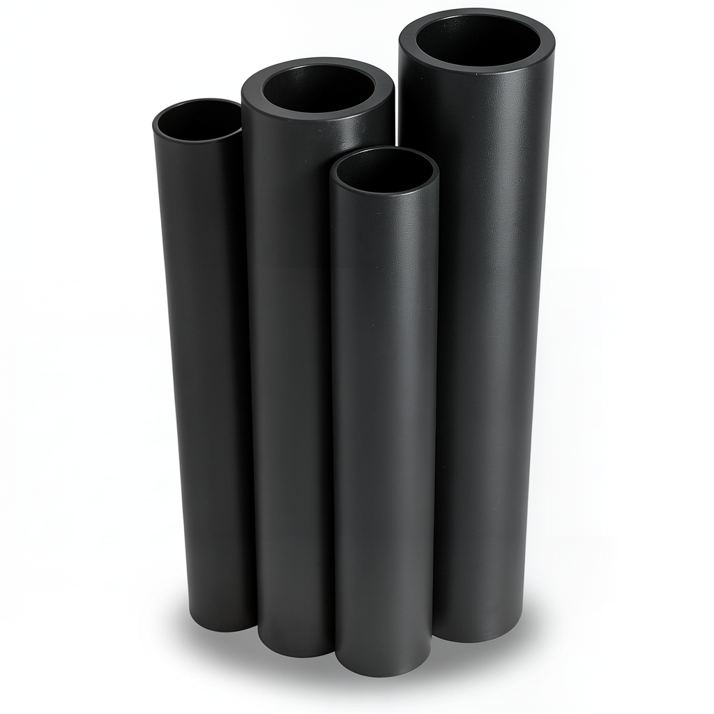 أنابيب HDPE PE 80 ضغط 10 بار قطر خارجي 225 مم سمك 16.6 مم لون أسود