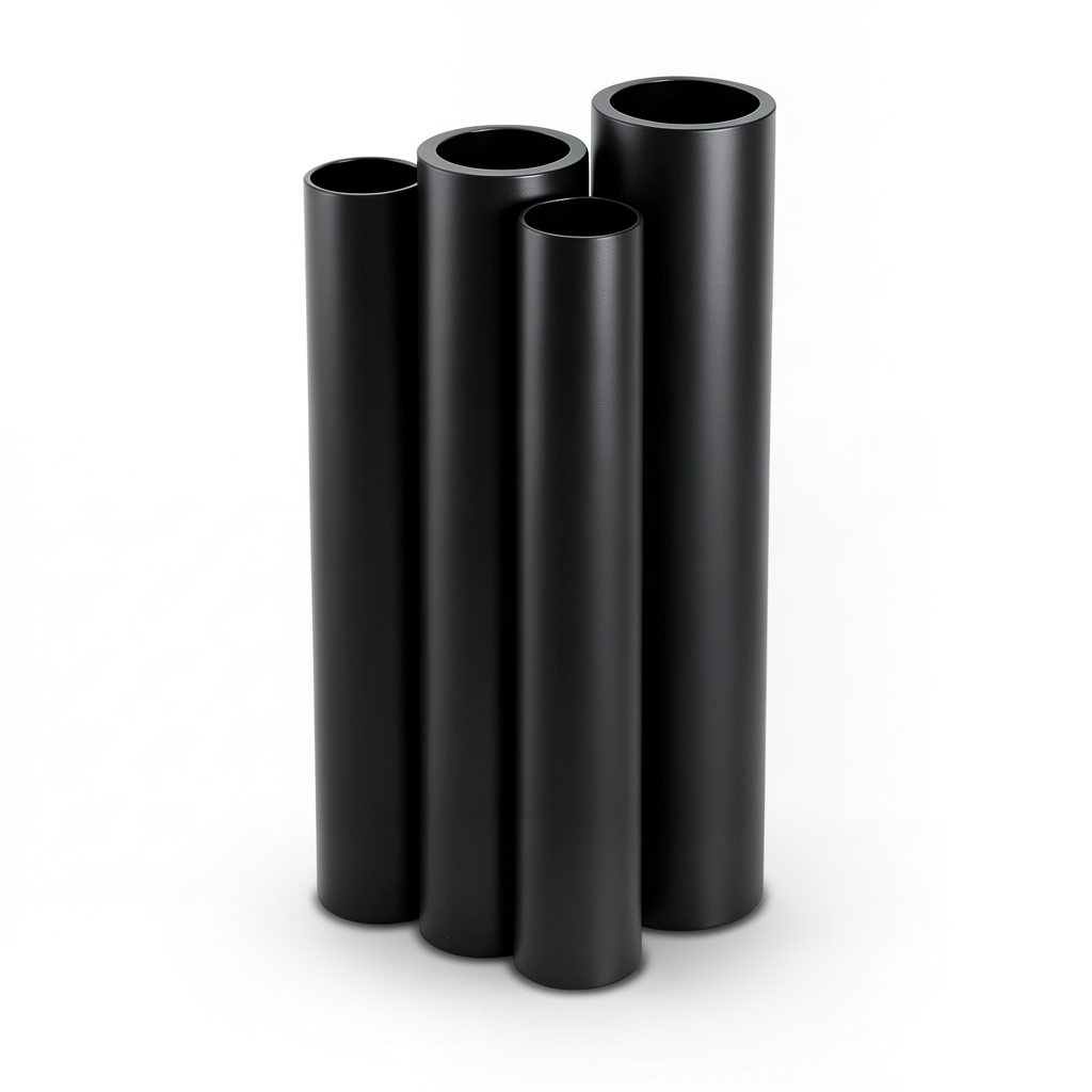 أنابيب HDPE PE 80 ضغط 10 بار قطر 250 مم سمك 18.4 مم لون أسود