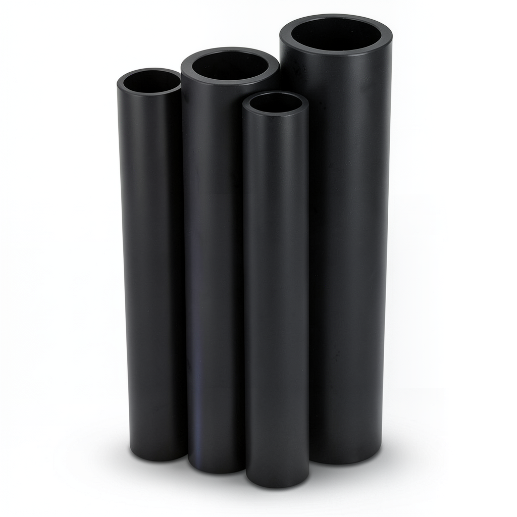 أنابيب HDPE PE 80 ضغط 10 بار قطر 280 مم سمك 20.6 مم أسود