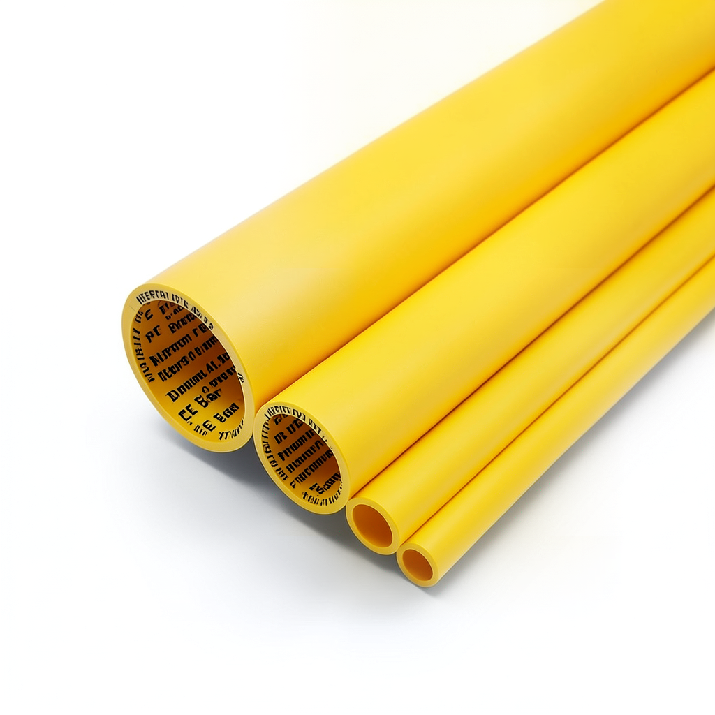مواسير HDPE نيبروبلاست PE 80 ضغط 10 بار قطر 560 مم سمك 41.2 مم لون أصفر | نيبروبلاست