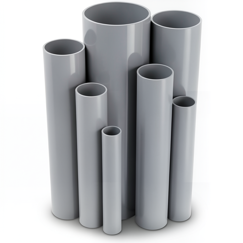 مواسير UPVC جدول 80 مقاس 4 إنش سمك 8.56 مم لون رمادي