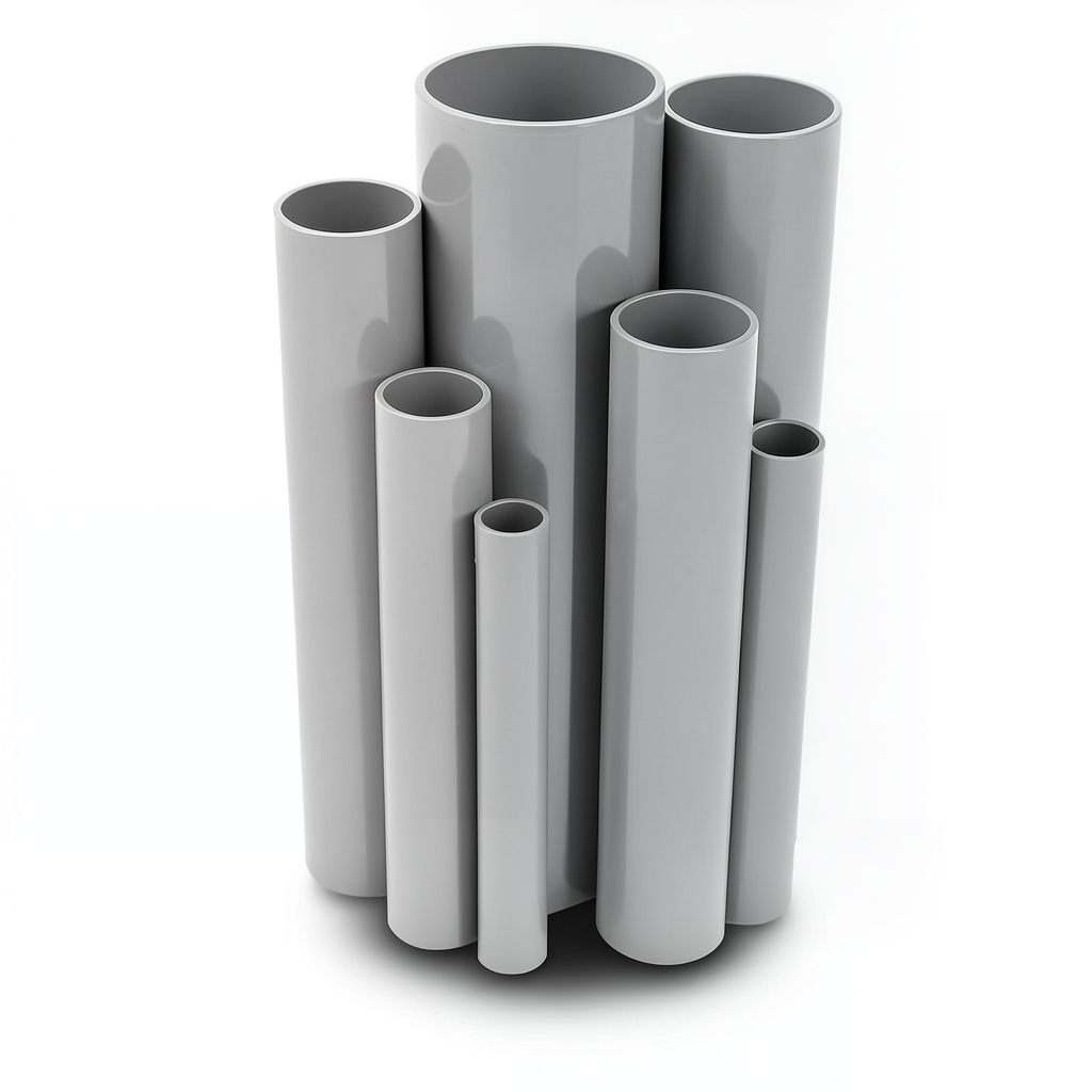 مواسير UPVC جدول 80 مقاس 5 إنش سمك 9.52 مم لون رمادي