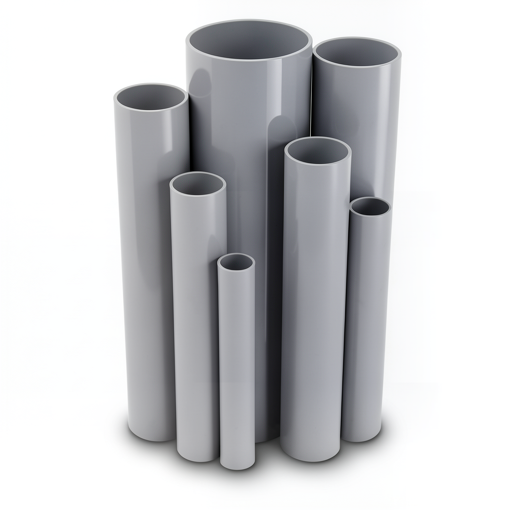 UPVC Pipes Nominal Pressure 6 Bar Outside Diameter 140.4 mm Thickness 4.4 mm Gray