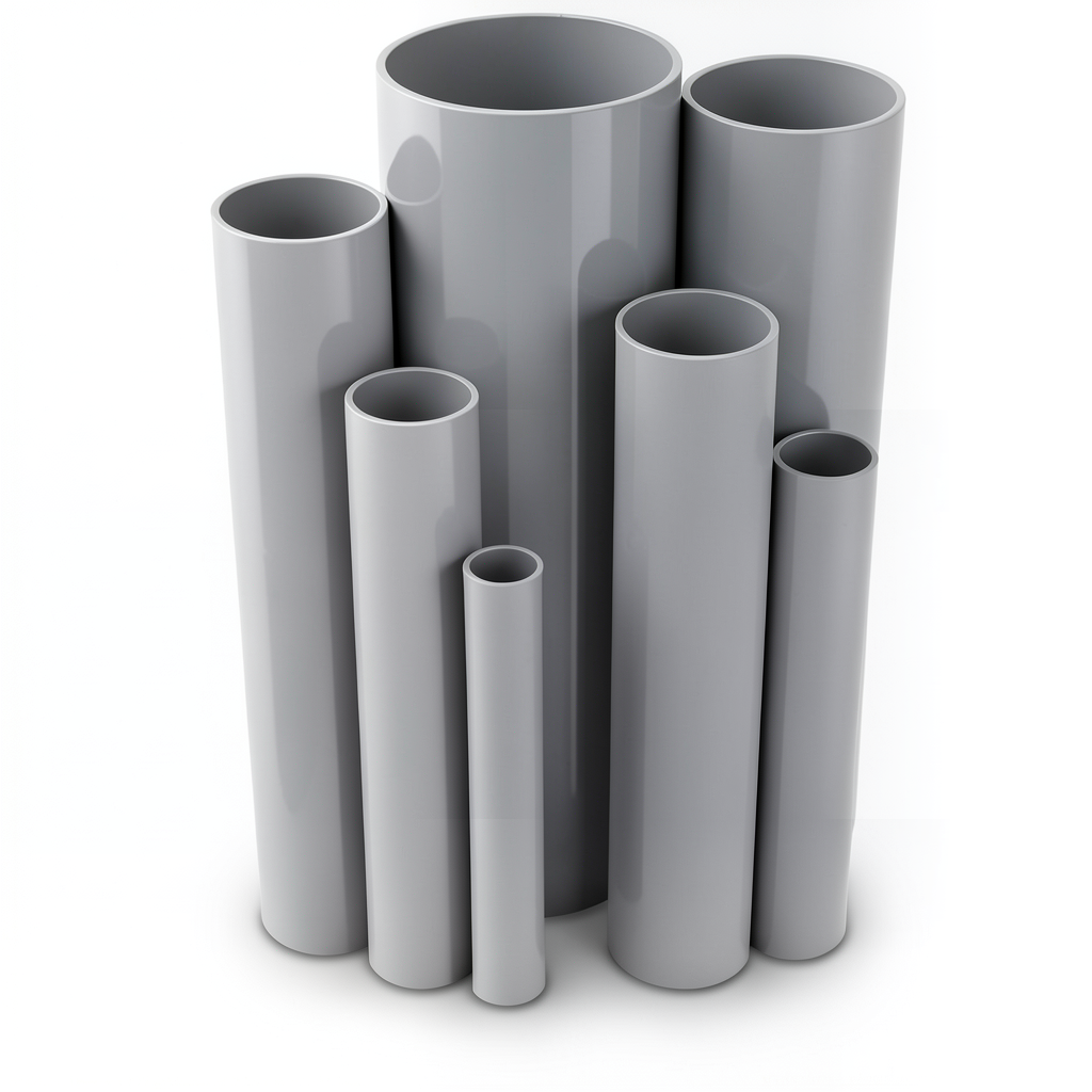 UPVC Pipes Nominal Pressure 12 Bar Outside Diameter 140.4 mm Thickness 8.4 mm Gray