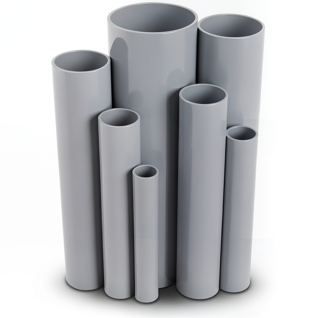 مواسير UPVC جدول 80 مقاس 3 إنش سمك 7.62 مم لون رمادي