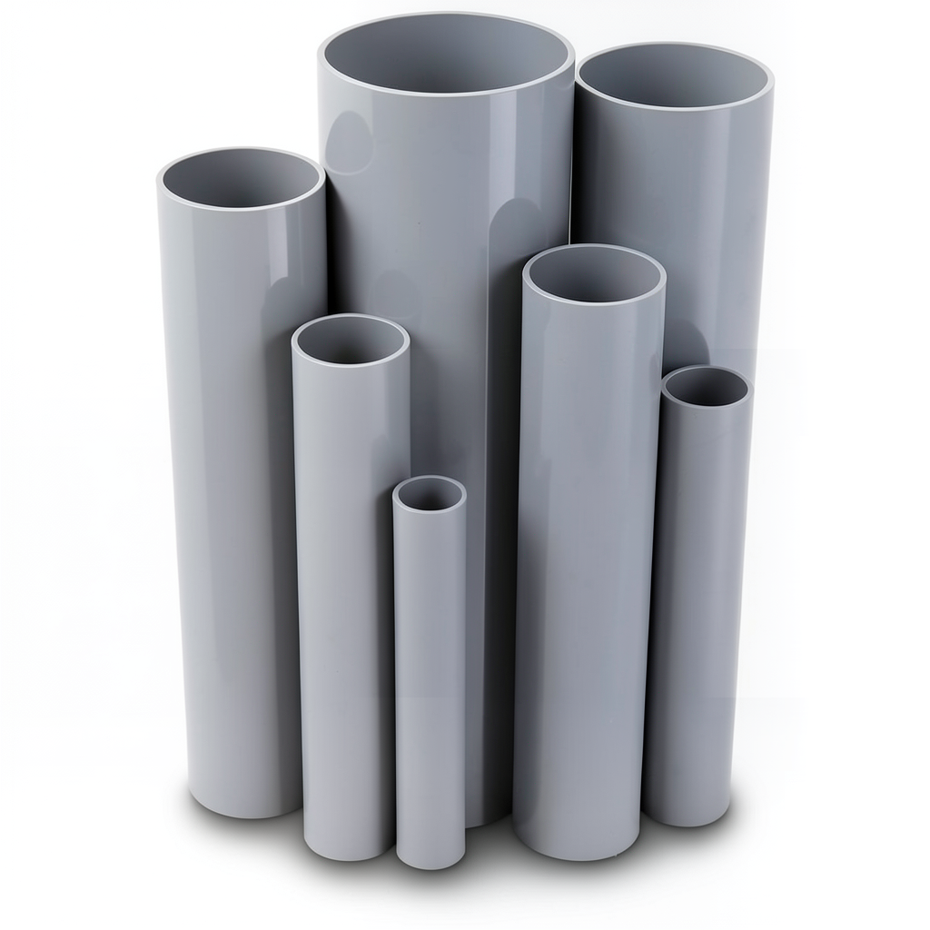 UPVC Pipes Nominal Pressure 6 Bar Outside Diameter 168 mm Thickness 4.5 mm Gray