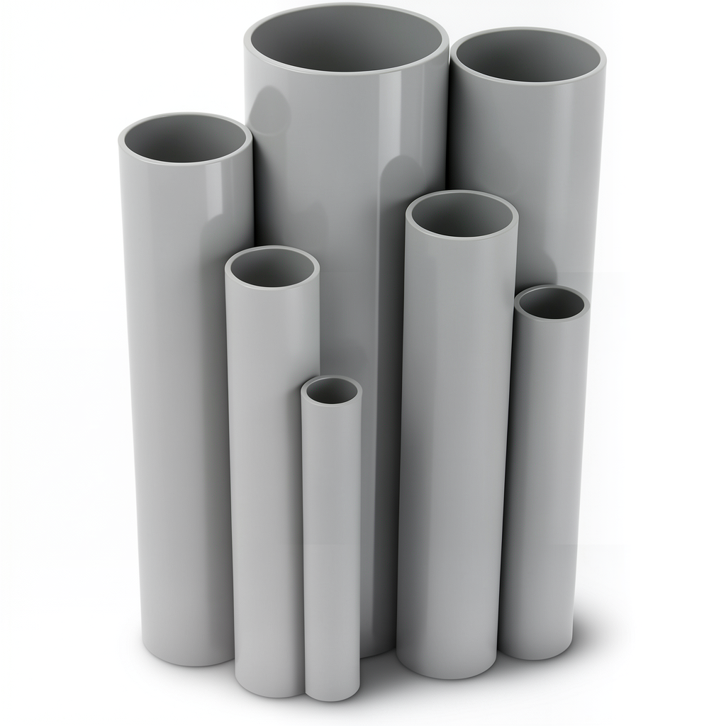 UPVC Pipes 60.2 mm Outside Diameter 1.8 mm Thickness Gray