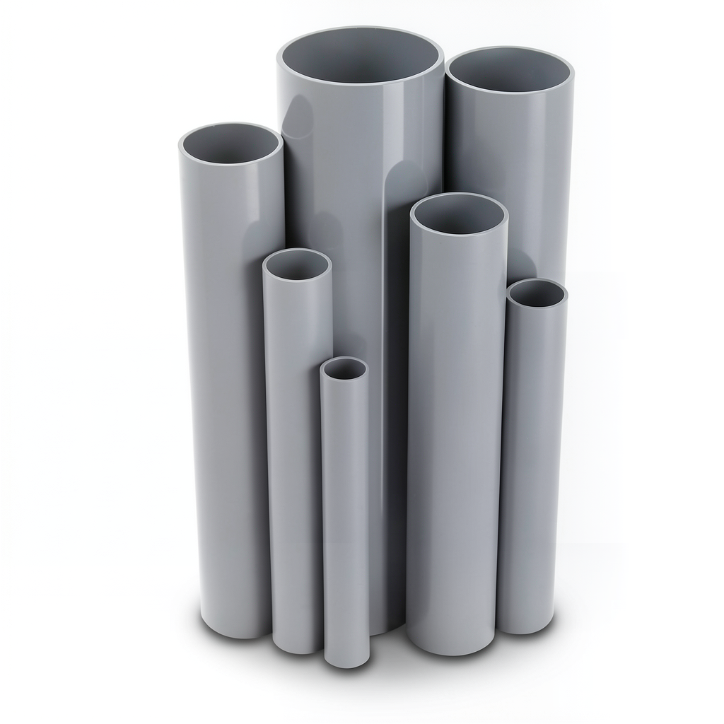 مواسير UPVC جدول 80 مقاس 8 إنش سمك 10.97 مم لون رمادي